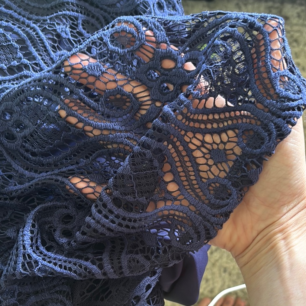 Elegant Navy Lace Dress - Picture 6 of 7